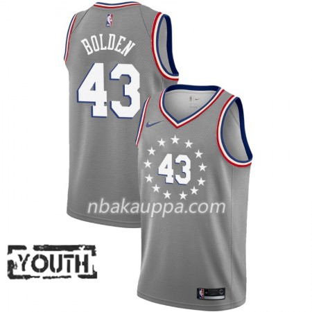 Philadelphia 76ers Jonah Bolden 43 2018-19 Nike City Edition Harmaa Pelipaidat Swingman - Lasten